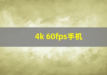 4k 60fps手机